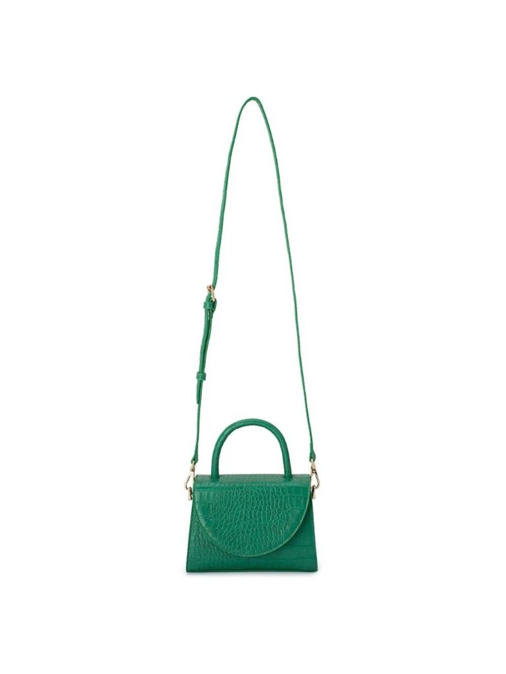 Olga Berg Nadia Faux Leather Embossed Top Hand bag in Green Tote Purse